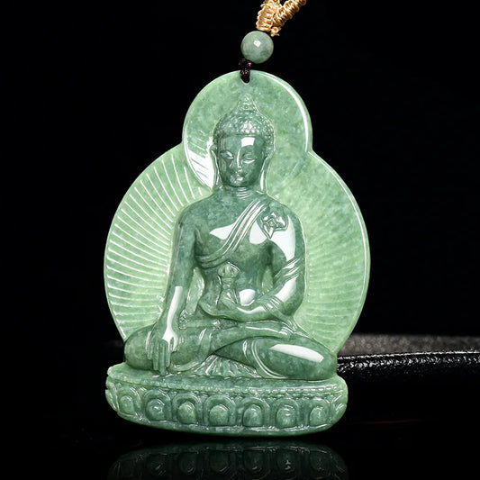 Green Jadeite Buddha Pendant-ToShay.org
