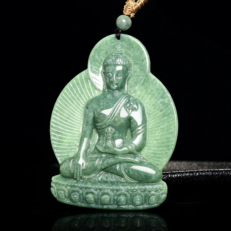 Green Jadeite Buddha Pendant-ToShay.org