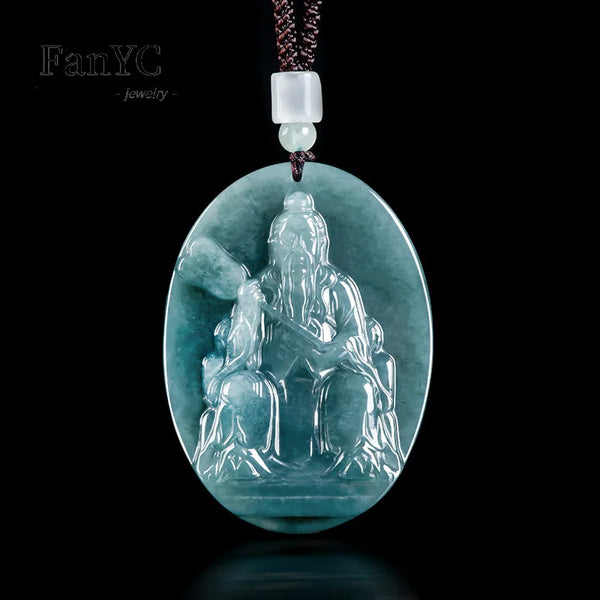 Blue Jadeite Buddha Pendant-ToShay.org