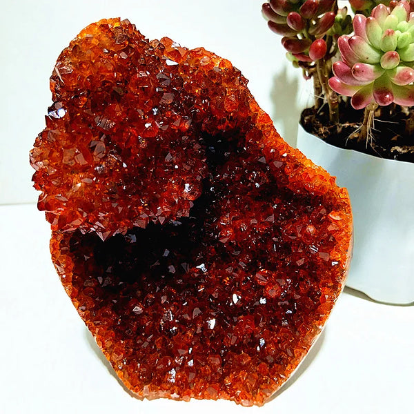 Orange Citrine Geode Cluster-ToShay.org