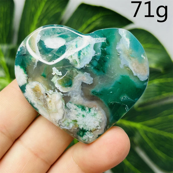 Green Flower Agate Heart-ToShay.org