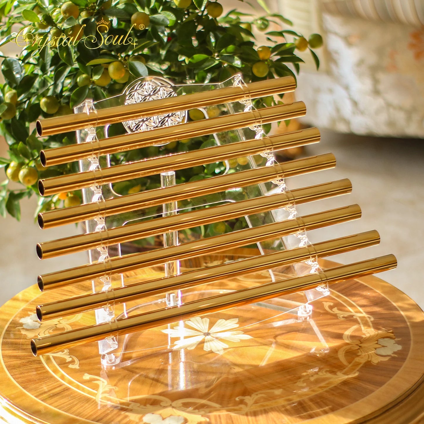 Gold Crystal Singing Harp-ToShay.org