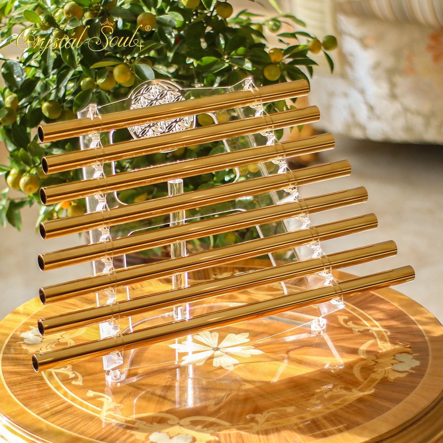 Gold Crystal Singing Harp-ToShay.org