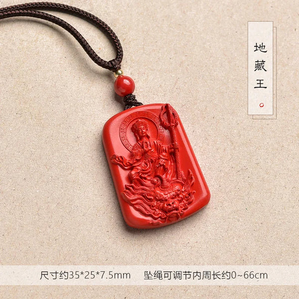 Red Cinnabar Ksitigarbha Pendant-ToShay.org