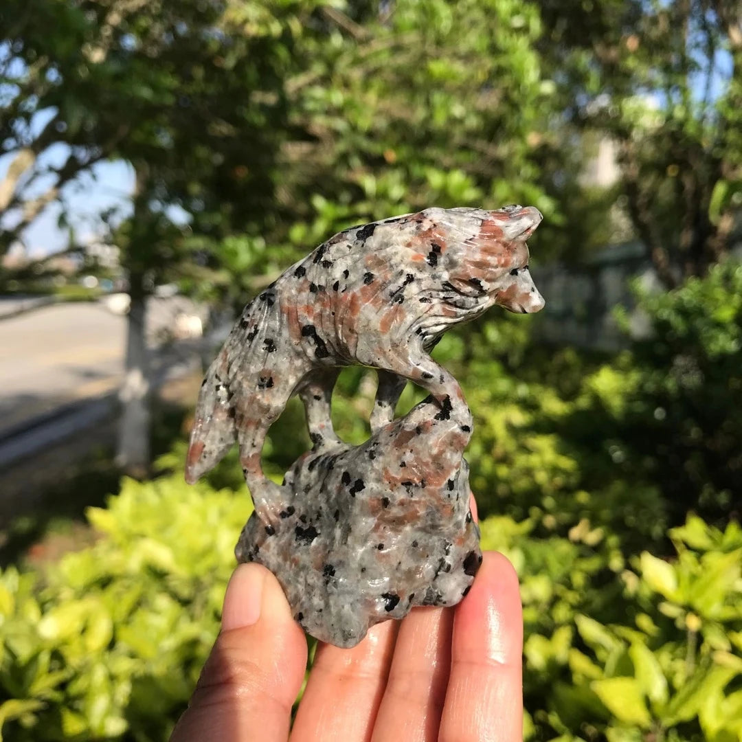 Grey Yooperlite Stone Wolf-ToShay.org