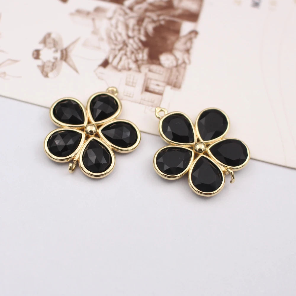 Mixed Crystal Flower Charms-ToShay.org