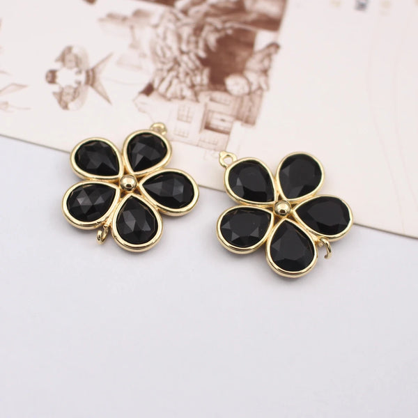Mixed Crystal Flower Charms-ToShay.org
