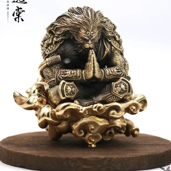 Tibetan Brass Monkey Statue-ToShay.org