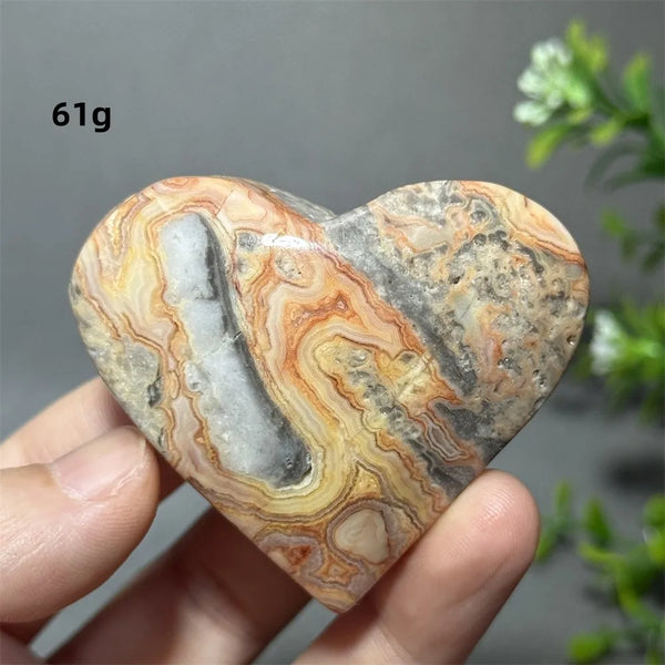 Yellow Crazy Agate Heart-ToShay.org