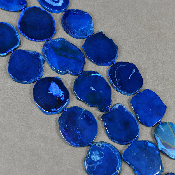 Blue Agate Slice Beads-ToShay.org