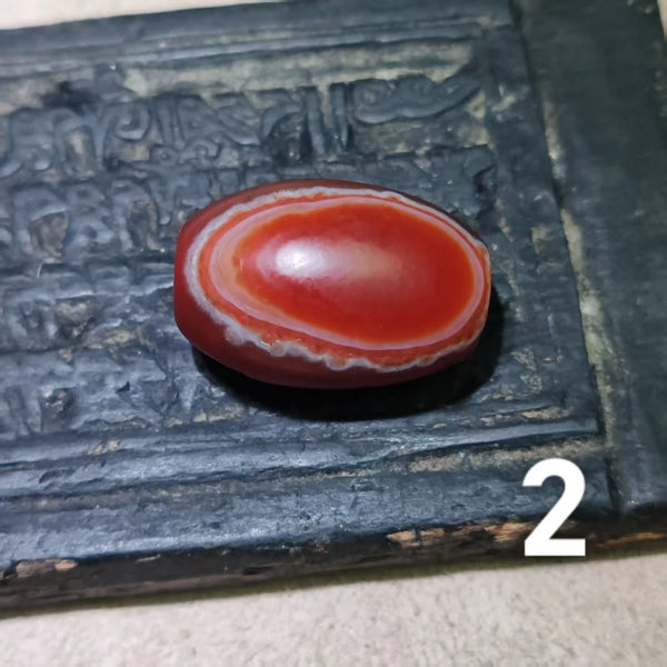 Red Carnelian Agate Dzi Bead-ToShay.org