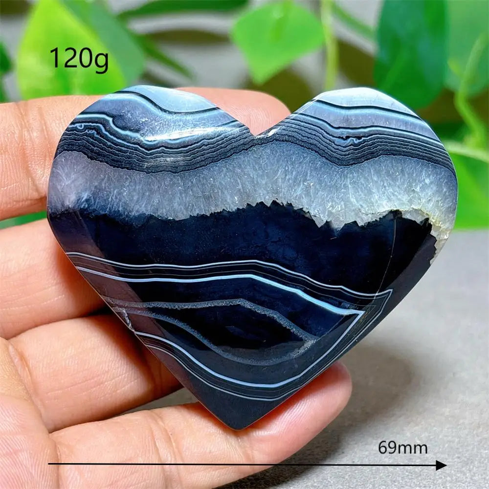 Black Silk Agate Heart-ToShay.org