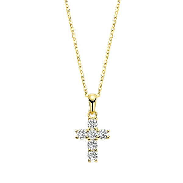 Gold Cross Pendant Necklace-ToShay.org