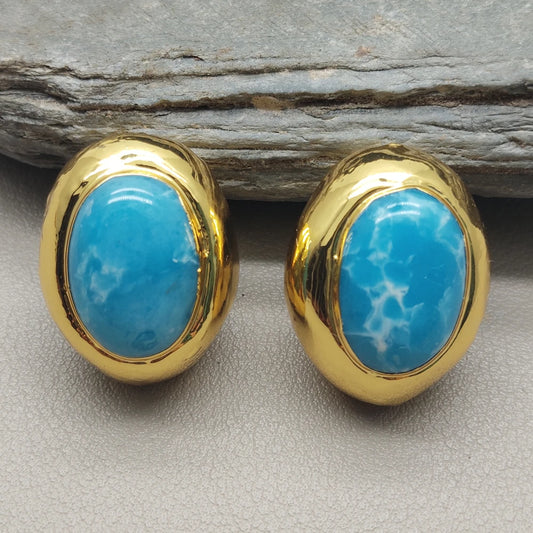 Blue Jade Bezel Beads-ToShay.org