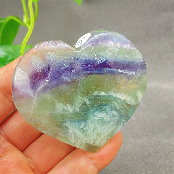 Green Feather Fluorite Heart-ToShay.org