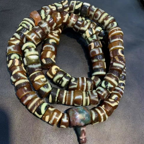 Tibetan Dzi Agate Prayer Beads-ToShay.org