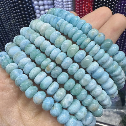 Blue Larimar Rondelle Beads-ToShay.org