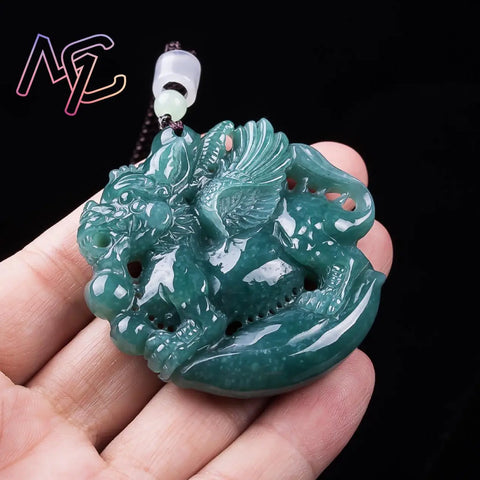 Blue Jadeite Kylin Pendant-ToShay.org