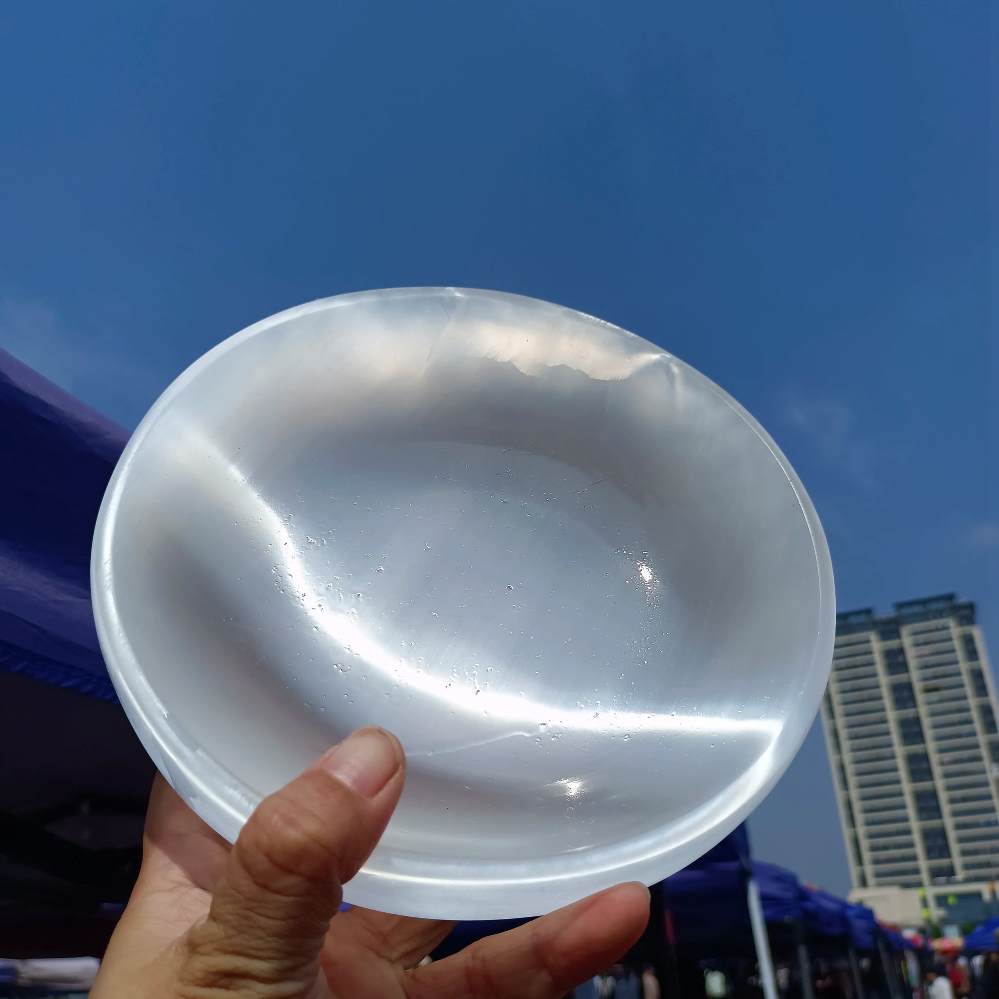 White Selenite Bowl-ToShay.org