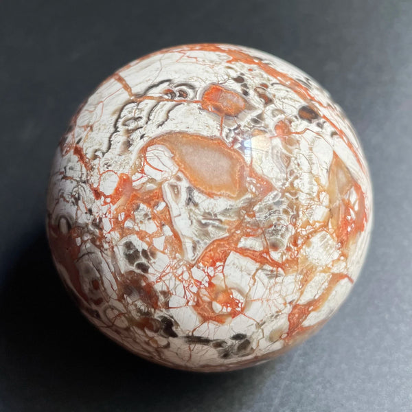 Orange Crazy Agate Ball-ToShay.org