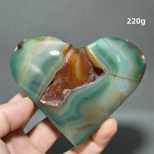 Green Sakura Agate Heart-ToShay.org