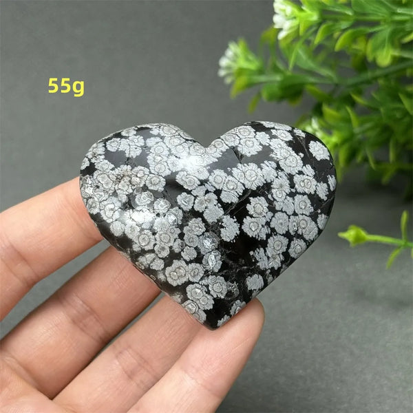 Black Snowflake Obsidian Heart-ToShay.org