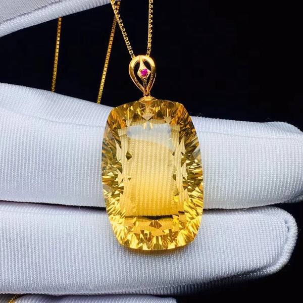 Yellow Citrine Quartz Pendant-ToShay.org