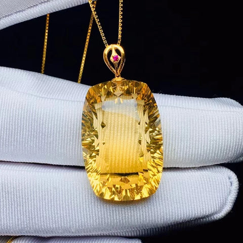 Yellow Citrine Quartz Pendant-ToShay.org