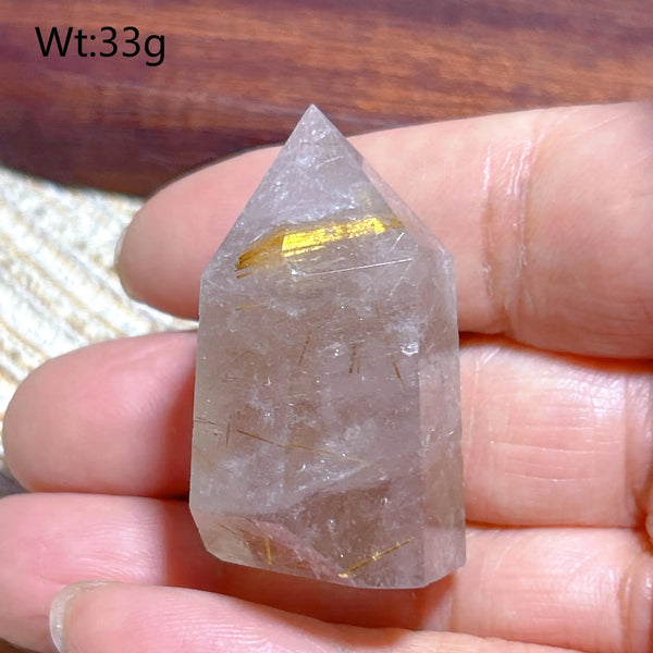 Gold Rutilated Crystal Point-ToShay.org