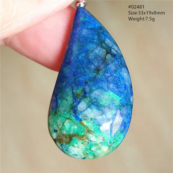 Blue Azulite Malachite Pendant-ToShay.org