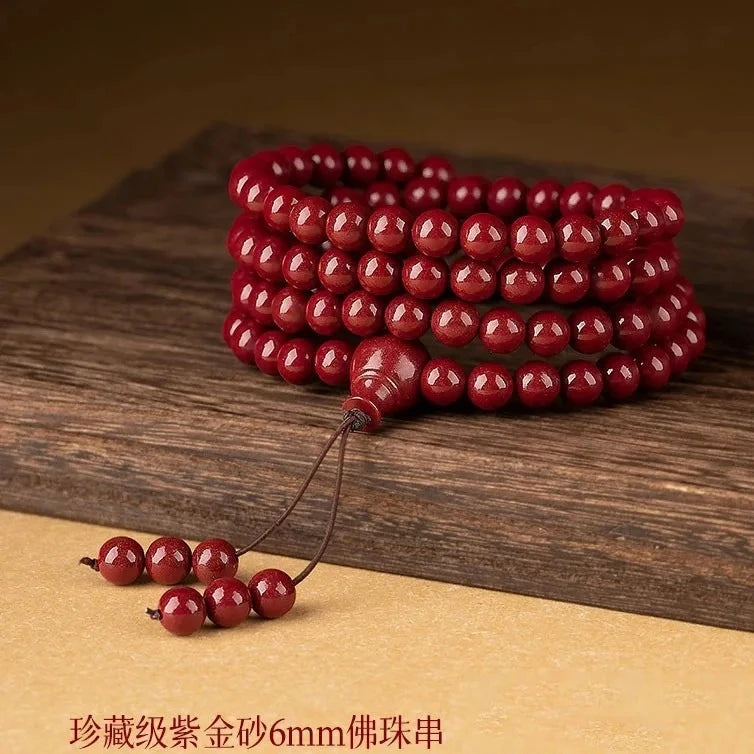 Red Cinnabar Bead Mala-ToShay.org