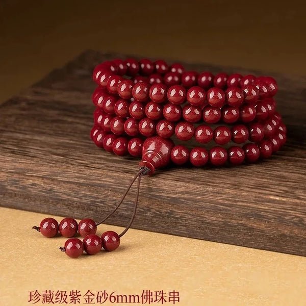 Red Cinnabar Bead Mala-ToShay.org