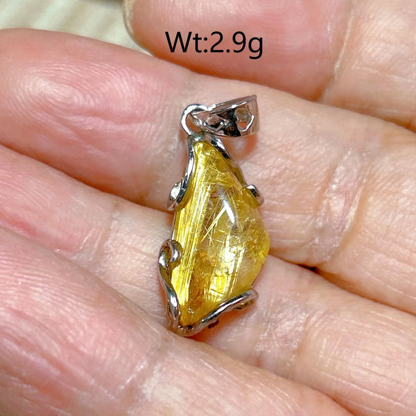 Gold Rutilated Pendant-ToShay.org