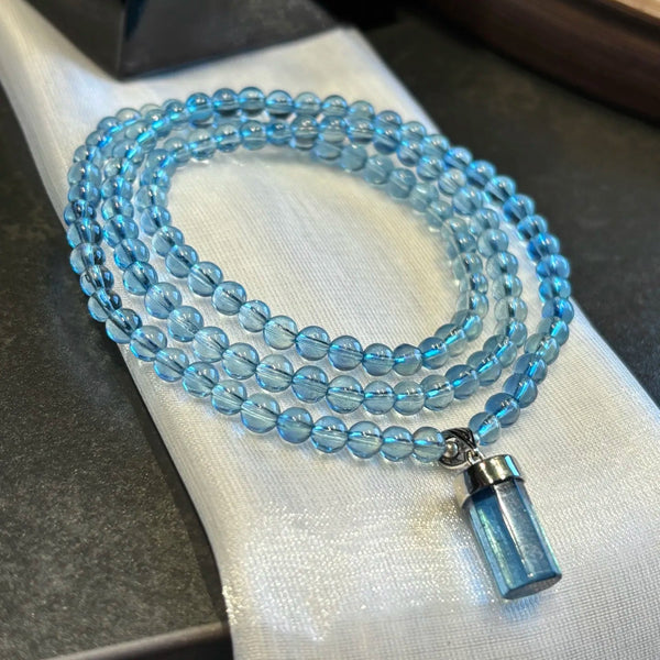 Blue Aquamarine Wrap Bracelet-ToShay.org