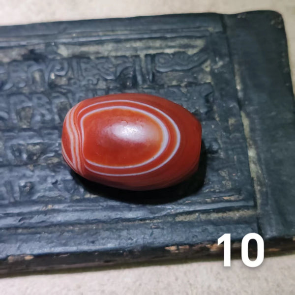 Red Carnelian Agate Dzi Bead-ToShay.org