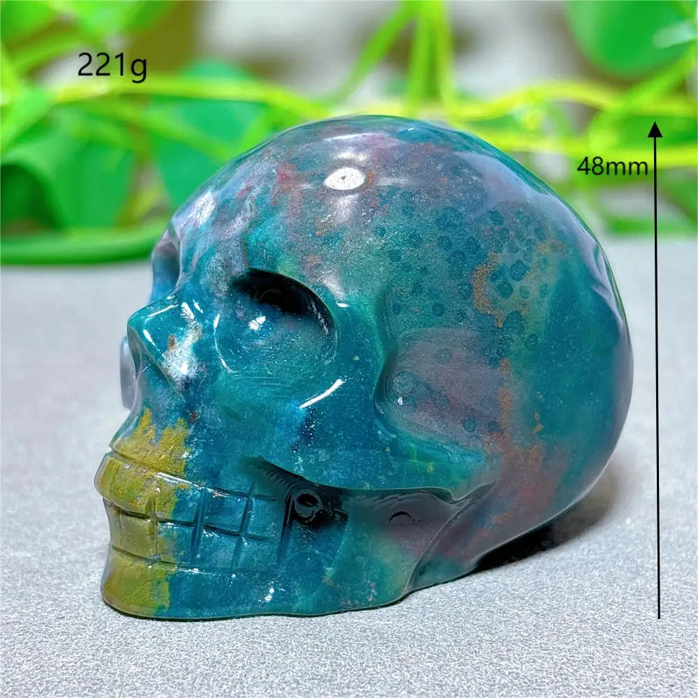 Blue Ocean Jasper Skull-ToShay.org