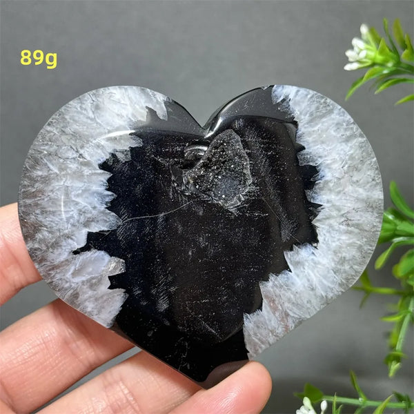 Black Agate Geode Heart-ToShay.org