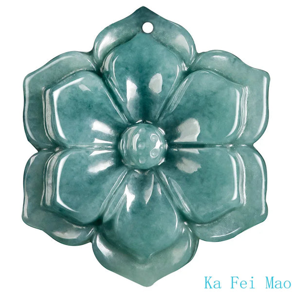 Green Jadeite Blossom Pendant-ToShay.org