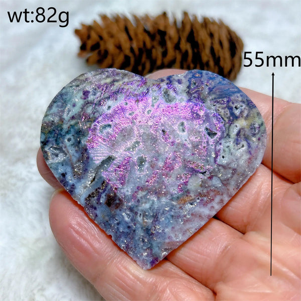 Purple Aura Sphalerite Heart-ToShay.org
