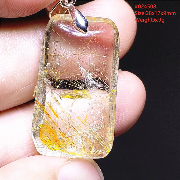 Gold Rutilated Quartz Pendant-ToShay.org