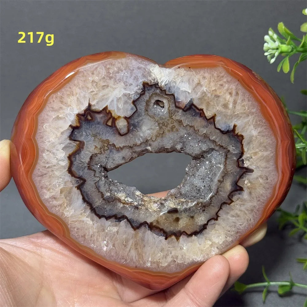 Red Agate Geode Heart-ToShay.org