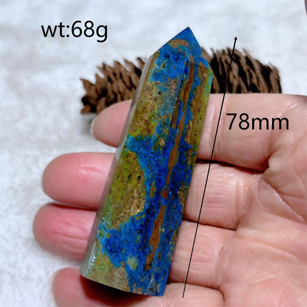Blue Azurite Chrysocolla Point-ToShay.org