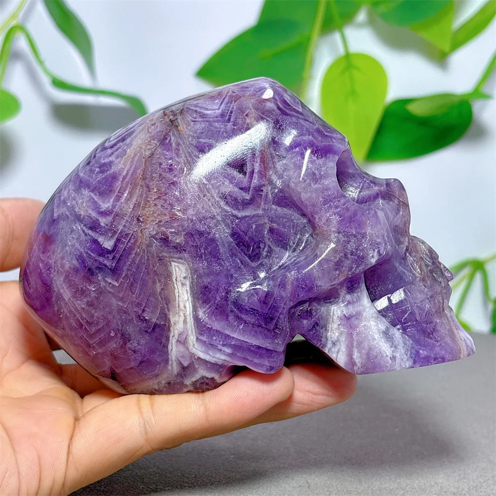 Dream Amethyst Skull Crystal Natural Stone Quartz Stone Minerals Home Decoration Reiki Gifts Energy Healing Spiritual Luck Love-ToShay.org