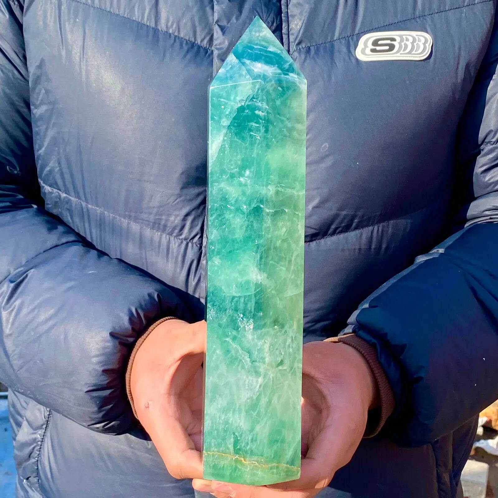 Green Fluorite Crystal Column-ToShay.org