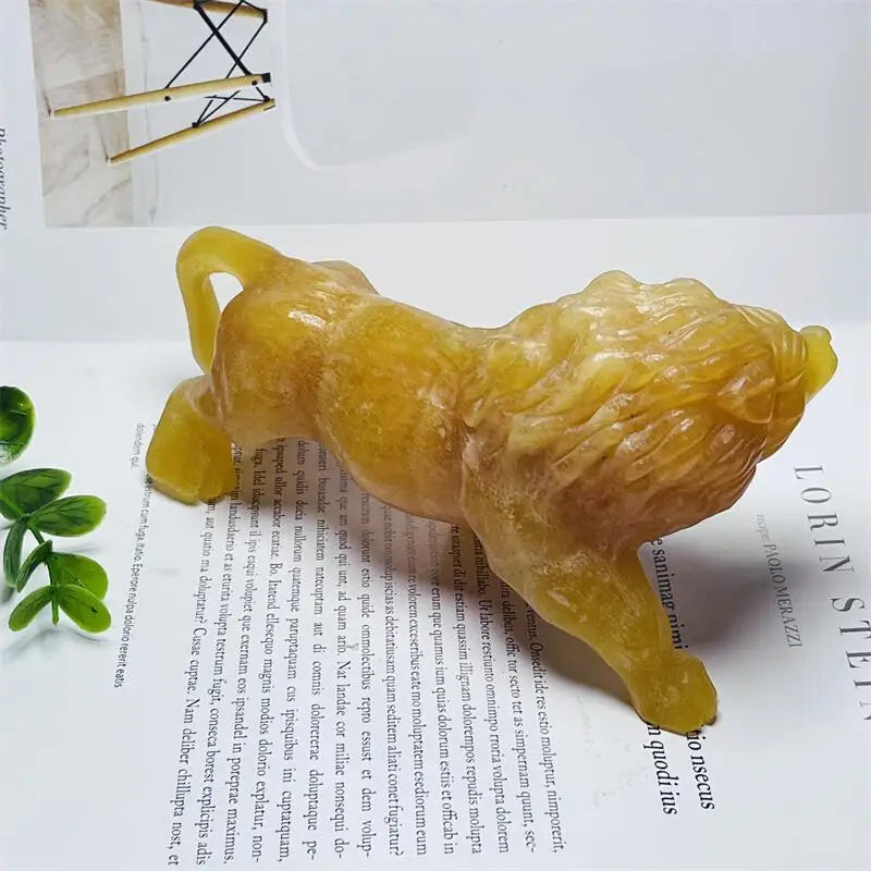 Orange Calcite Crystal Lion-ToShay.org