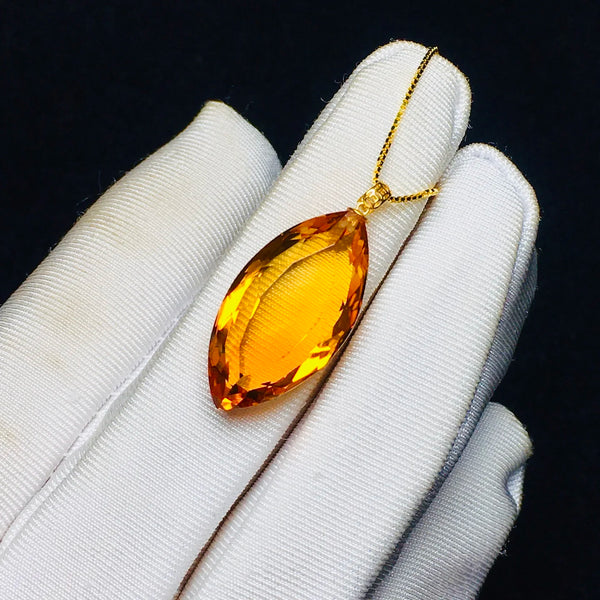 Yellow Citrine Quartz Pendant-ToShay.org
