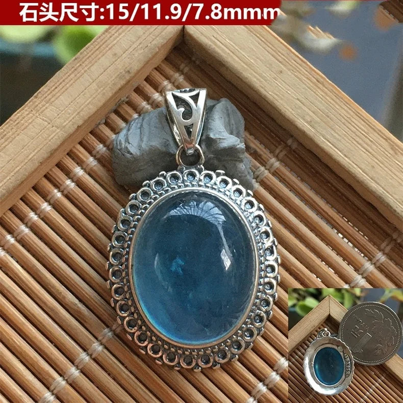 Blue Aquamarine Pendant-ToShay.org