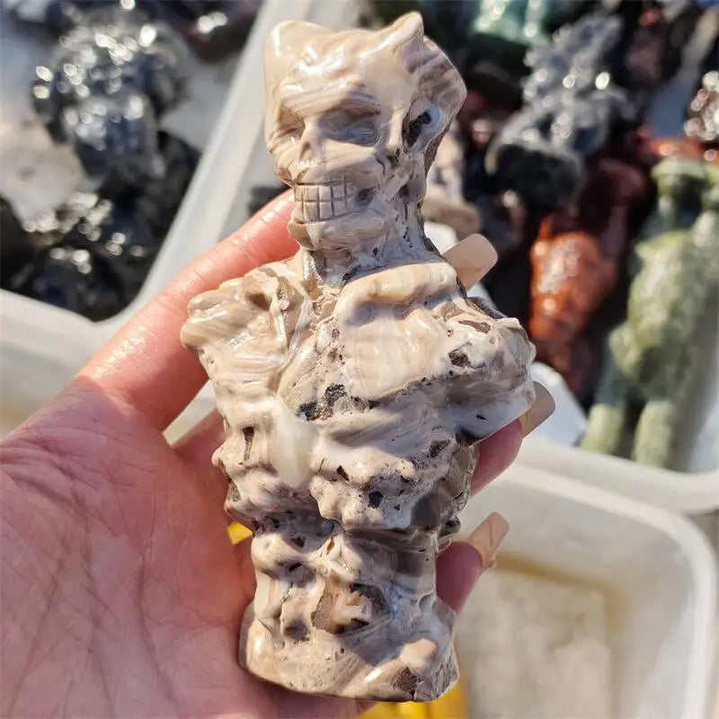 White Crazy Agate Skeleton-ToShay.org