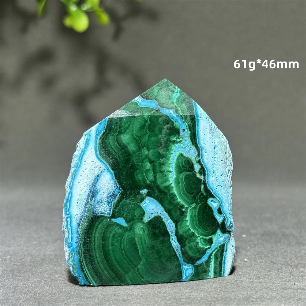 Blue Chrysocolla Malachite Point-ToShay.org