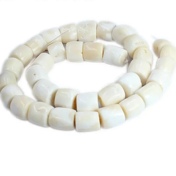 White Coral Rondelle Beads-ToShay.org
